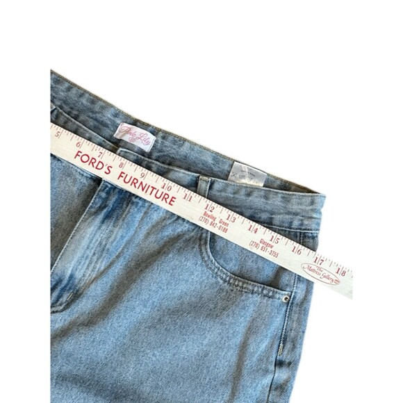 Baggy High Rise Wide Leg Distressed Jeans Pink Lily Light Wash Denim Size 32 - Picture 6 of 10